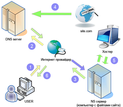Подключения к интернету dns. Хостинг схема. Схема работы DNS. Схема работы интернета DNS. Схема работы домена и хостинга.